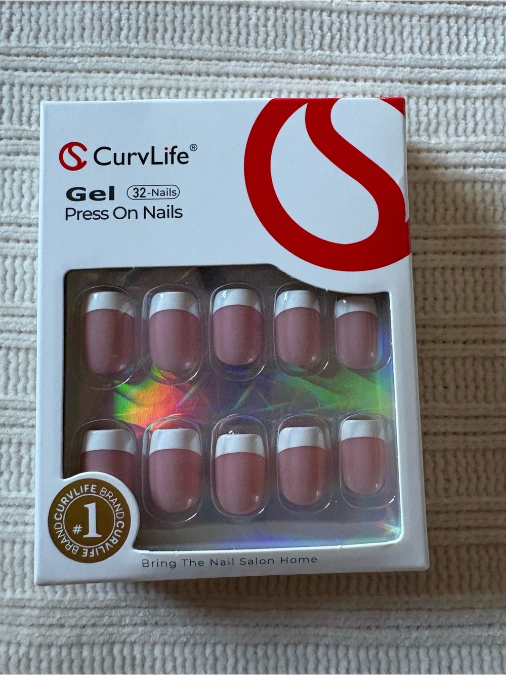 Curvlife Pink French Tip Gel Press-On Nails - 32 Pack